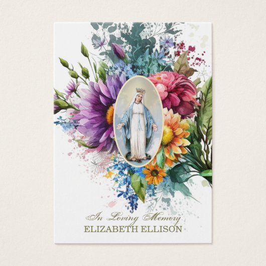 フローラヴァージンメアリーフローラ葬儀祈りの言葉カード (正面)