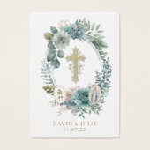 フローラヴァージンメアリ結婚ーカソリック祈りの言葉カード (正面)