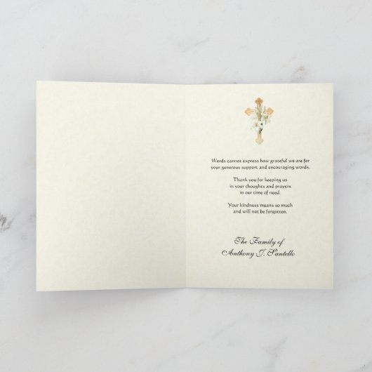 フローラヴァージンメリーカトリック葬儀の弔意 サンキューカード (内部)