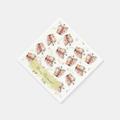 フローラヴィオリンズ金ゴールドミュージックノートクリスマスホリデー スタンダードカクテルナプキン (角)