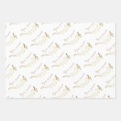 フローラヴィオリンズ金ゴールドミュージックノートクリスマスホリデー ラッピングペーパーシート (正面2)