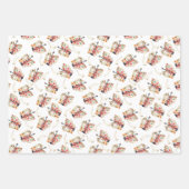 フローラヴィオリンズ金ゴールドミュージックノートクリスマスホリデー ラッピングペーパーシート (正面)