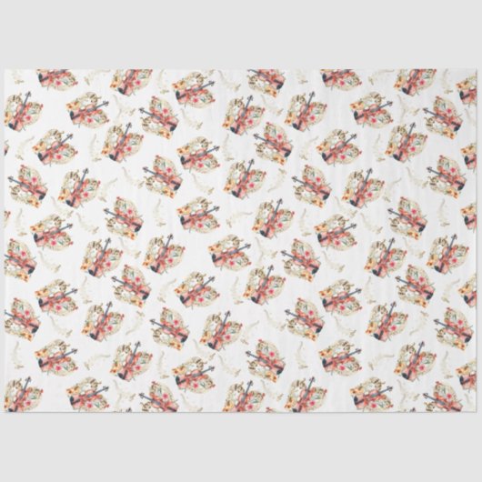 フローラヴィオリンズ金ゴールドミュージックノートクリスマスホリデー 薄葉紙 (正面)