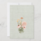 フローラヴィンテージお洒落セージ赤ちゃんシャワー 招待状 (裏面)