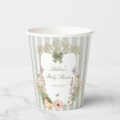 フローラヴィンテージお洒落ベビーシャワー 紙コップ (正面)