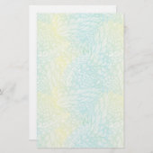 フローラヴィンテージの黄と青のグラデーション 便箋 (正面/裏面)
