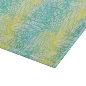 フローラヴィンテージの黄色と青のグラデーション カッティングボード (角)