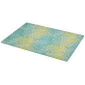 フローラヴィンテージの黄色と青のグラデーション カッティングボード (角)