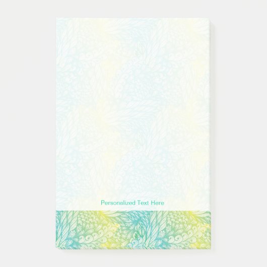 フローラヴィンテージの黄色と青のグラデーション ポストイット (正面)