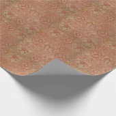 フローラヴィンテージウィリアムモリスピンクとポピーラップ ラッピングペーパー (角)