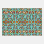 フローラヴィンテージエストニアフォークアートパターン ラッピングペーパーシート (正面3)