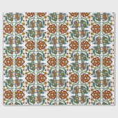 フローラヴィンテージエストニアフォークアートパターン ラッピングペーパー (フラット)