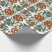フローラヴィンテージエストニアフォークアートパターン ラッピングペーパー (角)