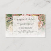 フローラヴィンテージエレガントバーズバラダスティピンク 名刺 (裏面)