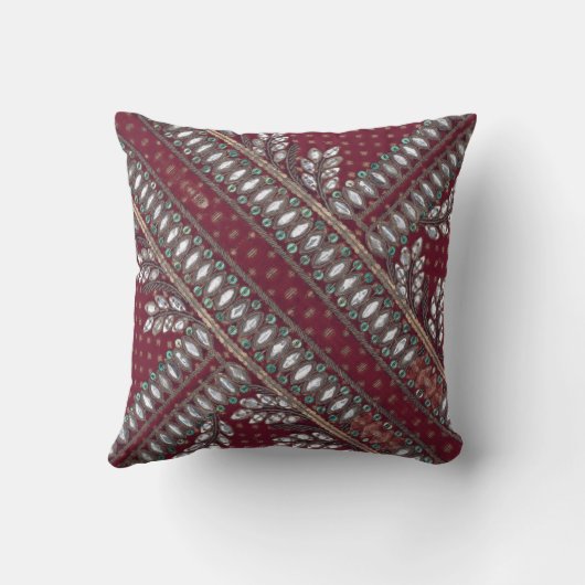 フローラヴィンテージエレガントブロケードインディアンクッション クッション (裏面)