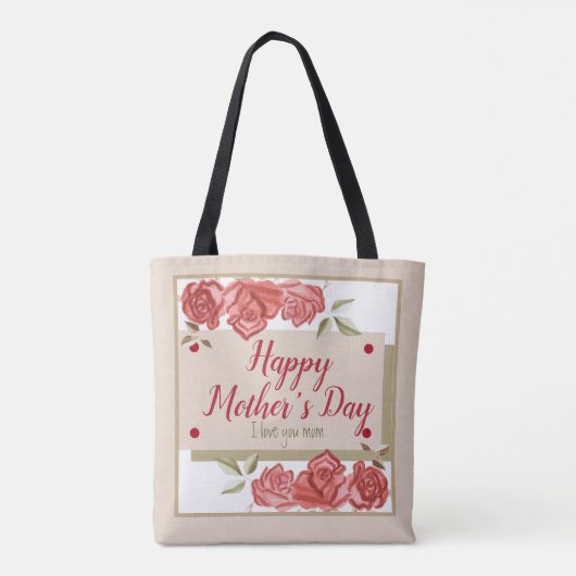 フローラヴィンテージエレガントレトロKeepsake Mothers Day トートバッグ (裏面)