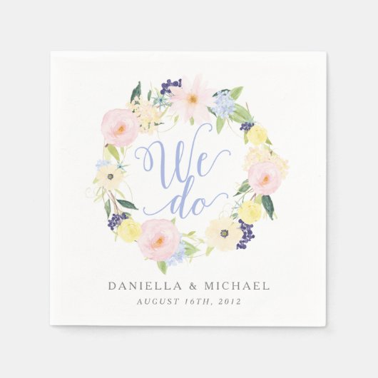 フローラヴィンテージカスタム春の結婚式 スタンダードカクテルナプキン (正面)