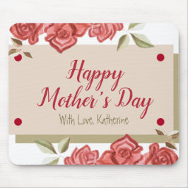 フローラヴィンテージクラスハッピーマザーズ日バラグリーン マウスパッド