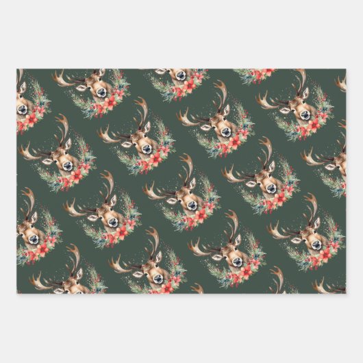 フローラヴィンテージクリスマストインデナー ラッピングペーパーシート (正面)