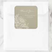 フローラヴィンテージサンクユー結婚式の引き出物ラベル スクエアシール (バッグ)