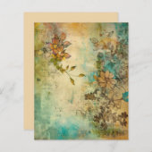 フローラヴィンテージスタイルスクラップブック紙 (正面/裏面)