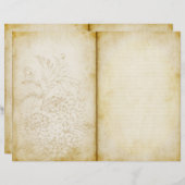 フローラヴィンテージスタイル仕訳帳スクラップブック紙 (正面/裏面)