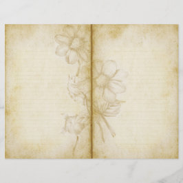 フローラヴィンテージスタイル仕訳帳スクラップブック紙