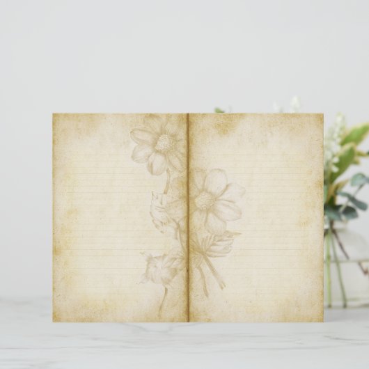 フローラヴィンテージスタイル仕訳帳スクラップブック紙 (スタンド正面)