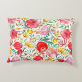 フローラヴィンテージスタイル花と牧草草 アクセントクッション (裏面)