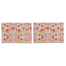 フローラヴィンテージスタイル花と牧草草 枕カバー