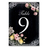 フローラヴィンテージタイポグラフィ結婚シャルボード テーブルナンバー (裏面)