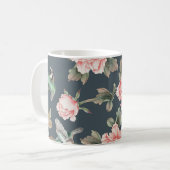 フローラヴィンテージチノイスリーピンクのデコップティッシュ コーヒーマグカップ (正面左)