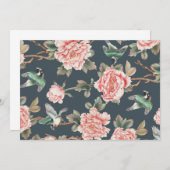 フローラヴィンテージチノイスリーピンクのデコップティッシュ 招待状 (正面/裏面)