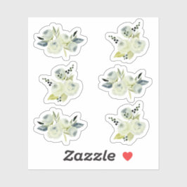 フローラヴィンテージネイビー水色フローラ結婚ズ シール