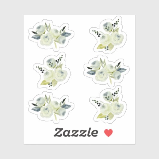 フローラヴィンテージネイビー水色フローラ結婚ズ シール (シート)