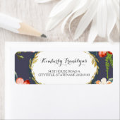 フローラヴィンテージネイビー結婚金ゴールド ラベル (インサイチュ)