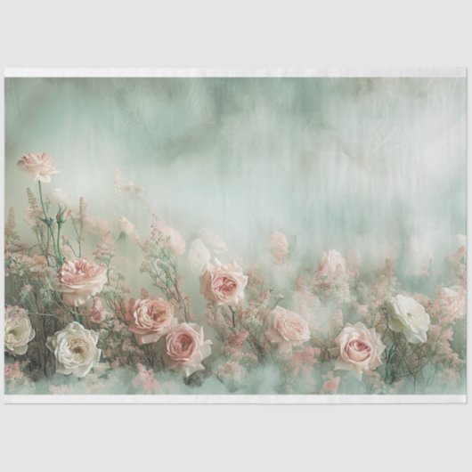 フローラヴィンテージパステルバラプニーズデコページ 薄葉紙 (正面)