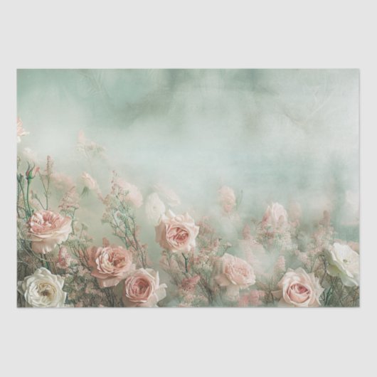 フローラヴィンテージパステルバラプニーズデコページ 薄葉紙 (正面)