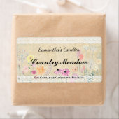 フローラヴィンテージパーチメントキャンドルラベルテンプレート ラベル (インサイチュ)