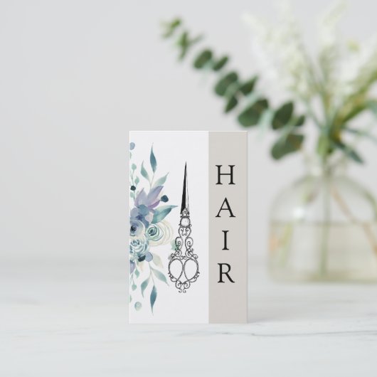 *~*フローラヴィンテージビクトリアンはさみヘアリスト 名刺 (スタンド正面)
