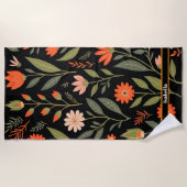 フローラヴィンテージビューティフルトレンディーコレクション ビーチタオル (正面)
