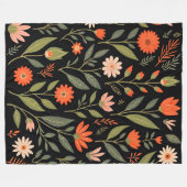 フローラヴィンテージビューティフルトレンディーコレクション フリースブランケット (正面(横))