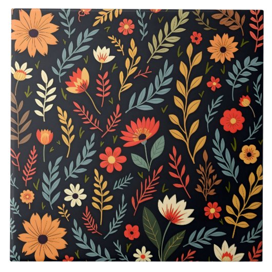 フローラヴィンテージビューティフル人気があるコレクション タイル (正面)