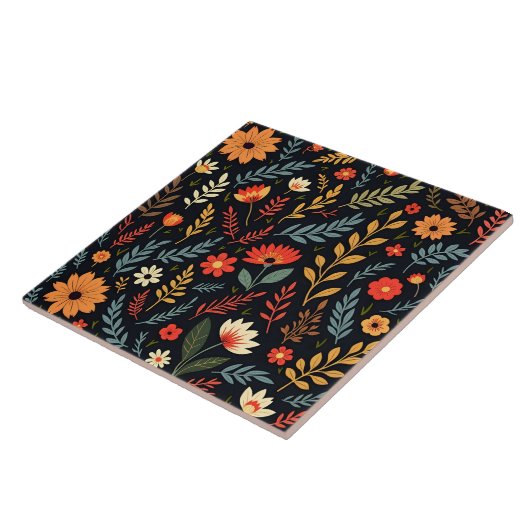 フローラヴィンテージビューティフル人気があるコレクション タイル (側面)