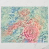 フローラヴィンテージピンクティール（緑がかった色）ブルーテクスチャ (裏面)