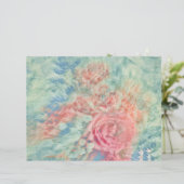 フローラヴィンテージピンクティール（緑がかった色）ブルーテクスチャ (スタンド正面)