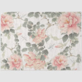 フローラヴィンテージピンク牡丹Chinoiserieデコップル 薄葉紙 (正面)