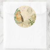 フローラヴィンテージフクロウのバラ ラウンドシール (バッグ)