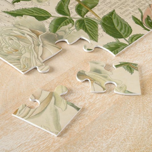 フローラヴィンテージフクロウパズルと美しいバラ ジグソーパズル (側面)