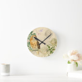 フローラヴィンテージフクロウ時計の美しいバラ ラウンド壁時計 (ホーム)